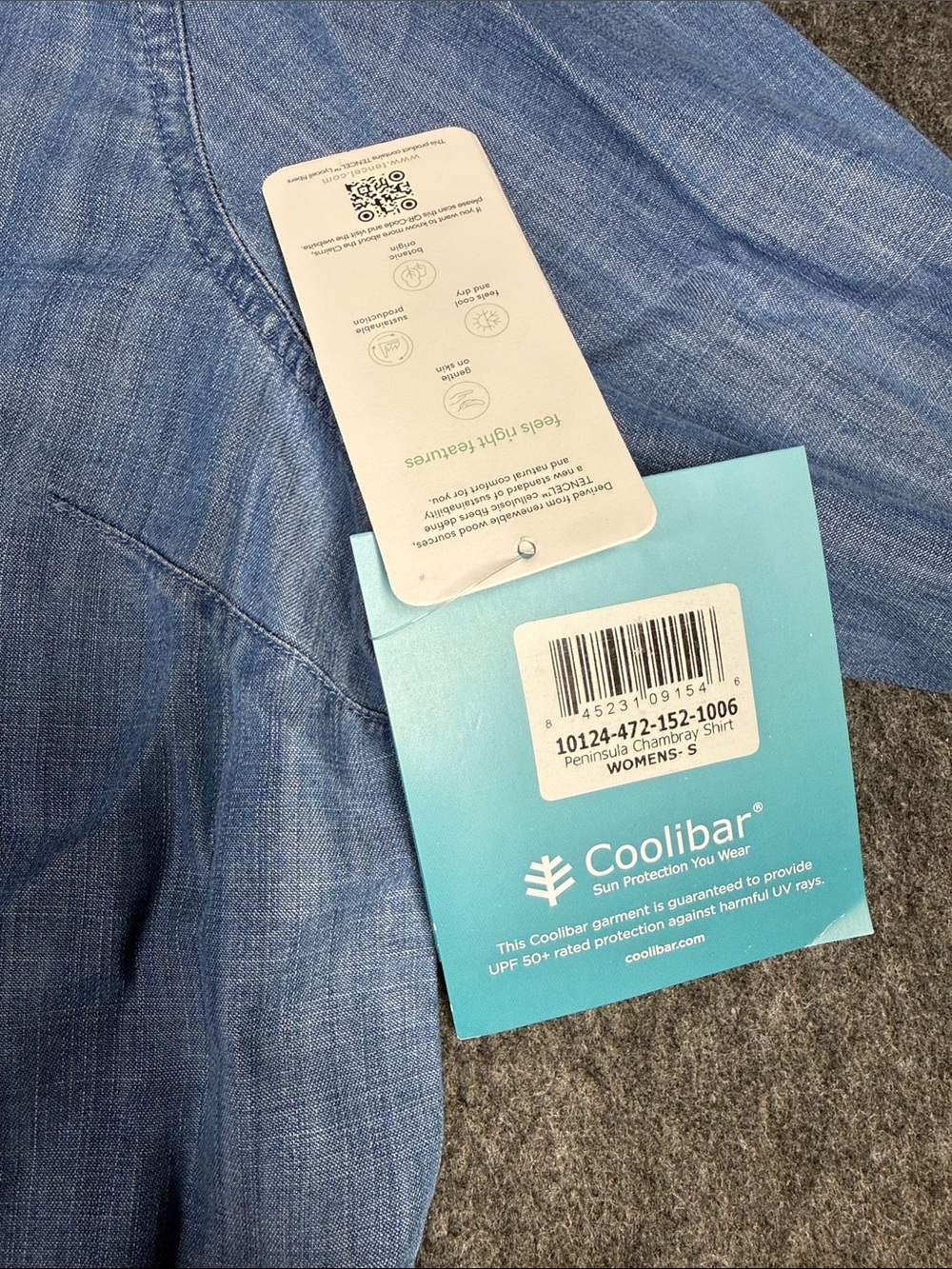 Coolibar Light Denim Long-Sleeve Shirt - Light Blue - Picture 7 of 10